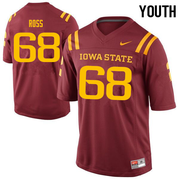 Youth #68 Zach Ross Iowa State Cyclones College Football Jerseys Sale-Cardinal